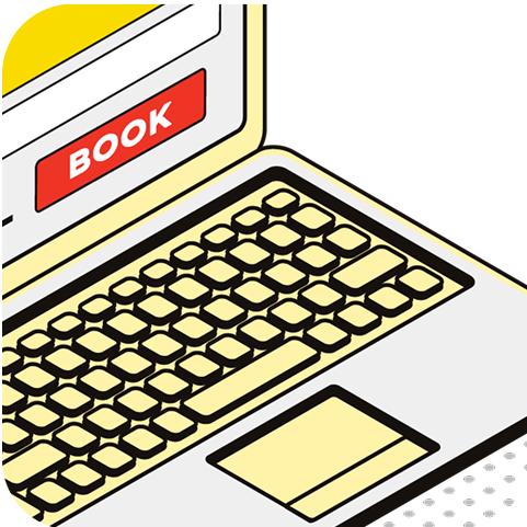 Booking screen on laptop